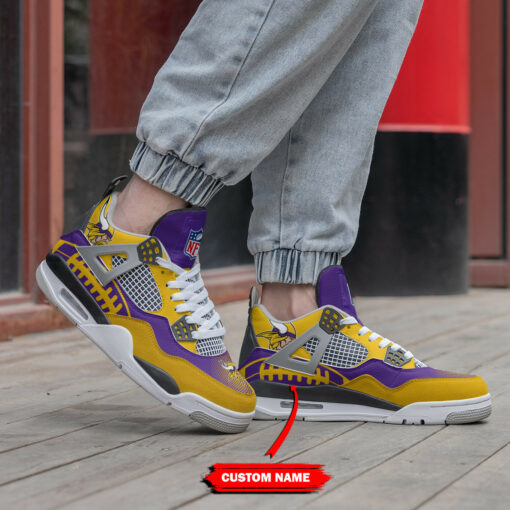 Minnesota Vikings Personalized AJ4 Sneaker BG199