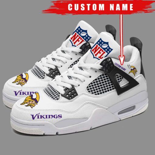 Minnesota Vikings Personalized AJ4 Sneaker BG292