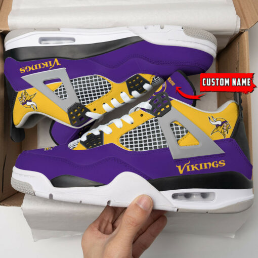 Minnesota Vikings Personalized AJ4 Sneakers BG50