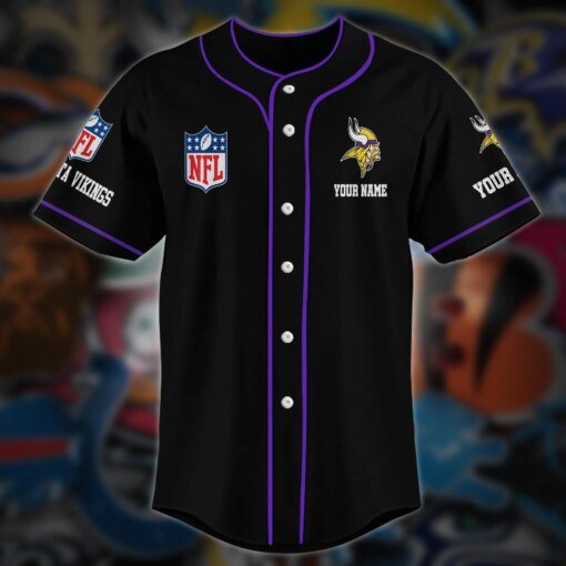 Minnesota Vikings Personalized Baseball Jersey AZCBJS119