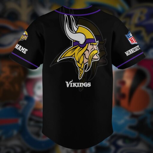 Minnesota Vikings Personalized Baseball Jersey AZCBJS119