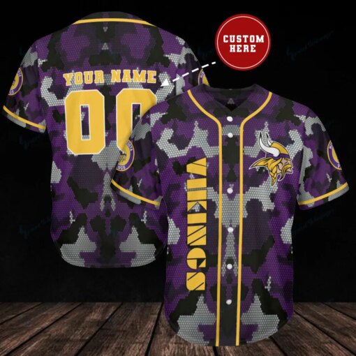 Minnesota Vikings Personalized Baseball Jersey BG263