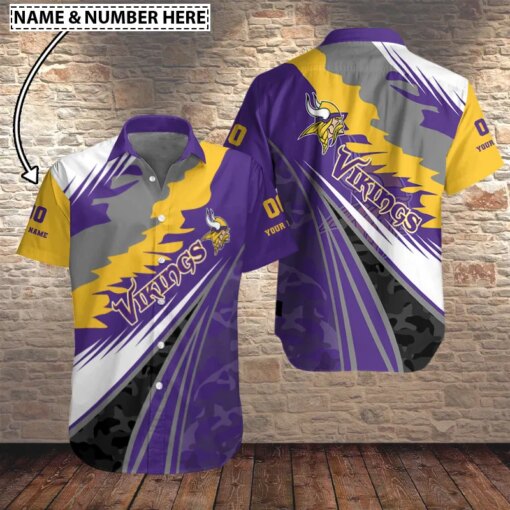 Minnesota Vikings Personalized Button Shirt BB675