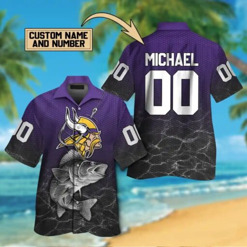 Minnesota Vikings Personalized Button Shirt BB850