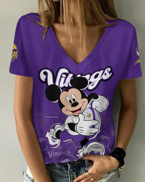 Minnesota Vikings Personalized V-neck Women T-shirt AGCWTS142