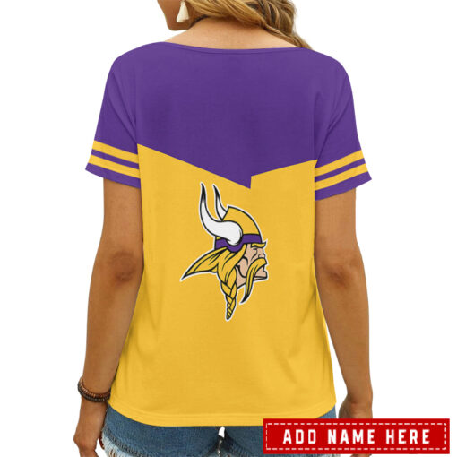 Minnesota Vikings Personalized V-neck Women T-shirt AGCWTS261