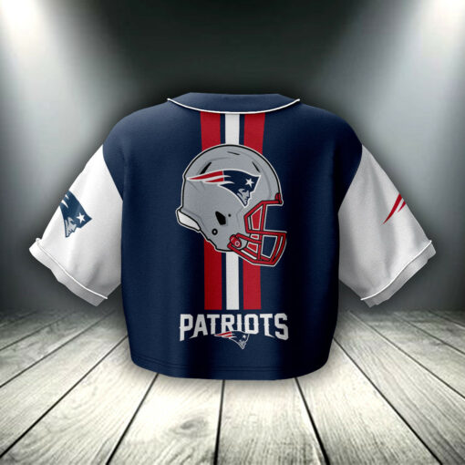 New England Patriots Crop Top Baseball Jersey 20