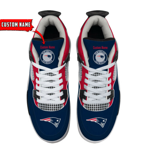 New England Patriots Personalized AJ4 Sneakers BG49