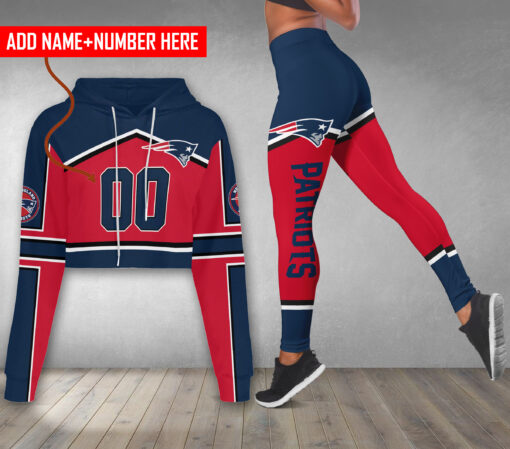 New England Patriots Personalized Combo Croptop Hoodie And Leggings AZCLG124+AZC2CHD124