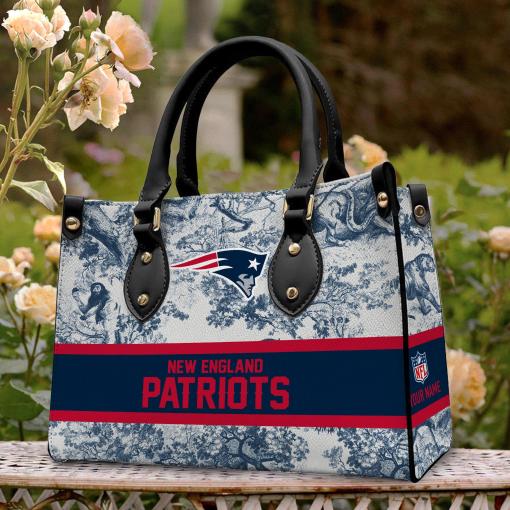 New England Patriots Personalized Leather Hand Bag BB318