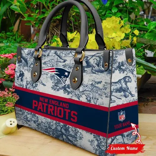 New England Patriots Personalized Leather Hand Bag BB318