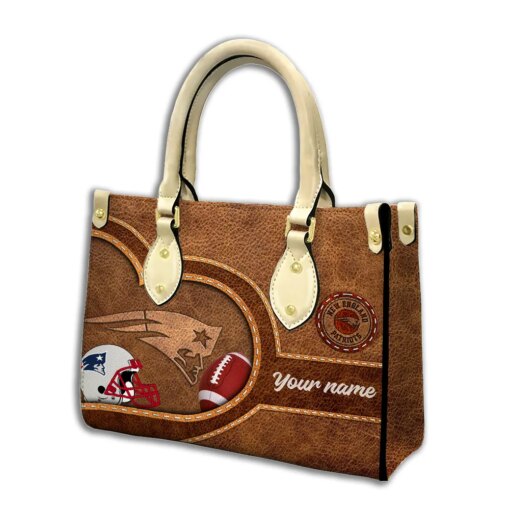 New England Patriots Personalized Leather Hand Bag BBLTHB621