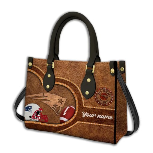 New England Patriots Personalized Leather Hand Bag BBLTHB621