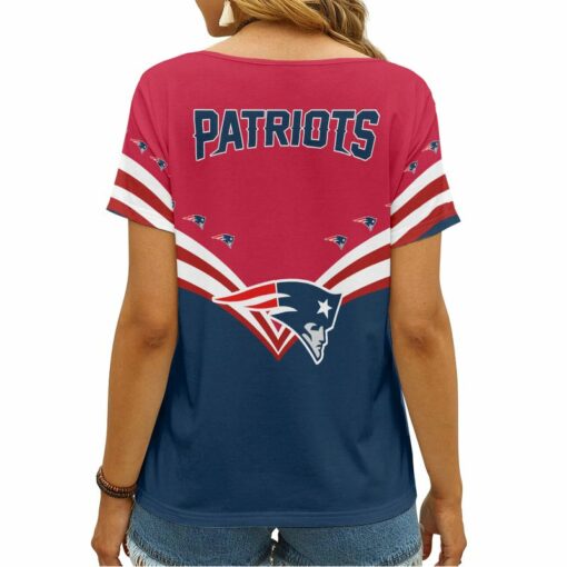 New England Patriots Personalized V-neck Women T-shirt