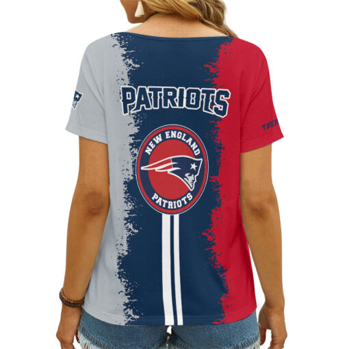 New England Patriots Personalized V-neck Women T-shirt AGC42