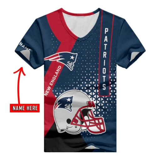 New England Patriots Personalized V-neck Women T-shirt BG479