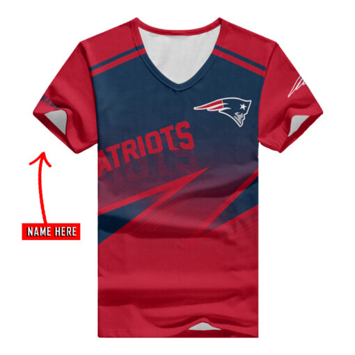 New England Patriots Personalized V-neck Women T-shirt BG992