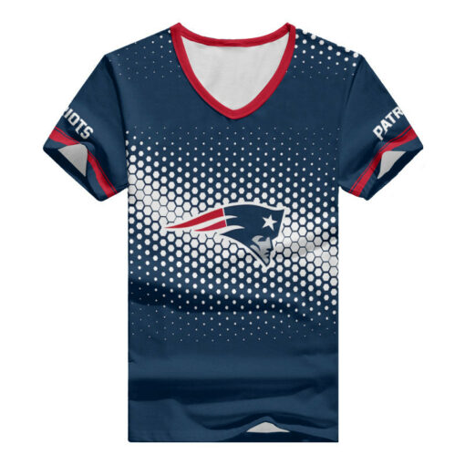 New England Patriots Summer V-neck Women T-shirt 123