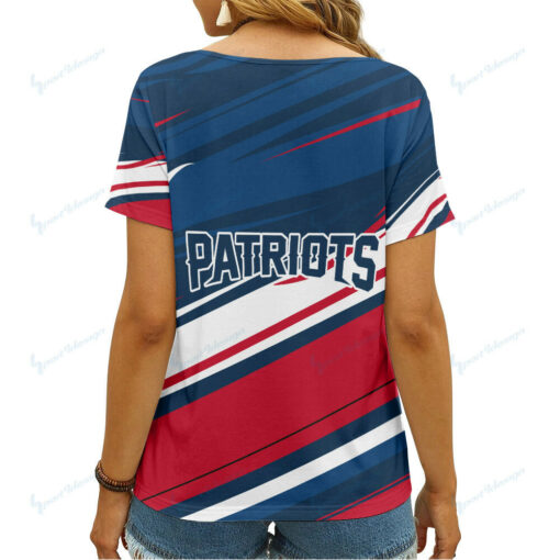 New England Patriots Summer V-neck Women T-shirt 17