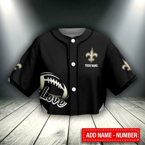 New Orleans Saints Crop Top Baseball Jersey 102