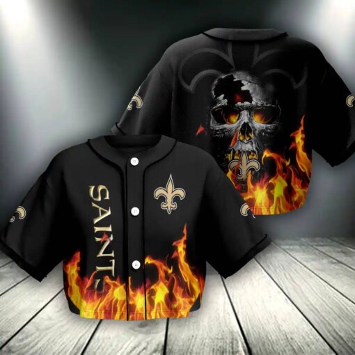 New Orleans Saints Crop Top Baseball Jersey 19