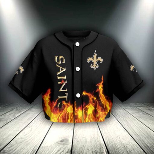 New Orleans Saints Crop Top Baseball Jersey 19