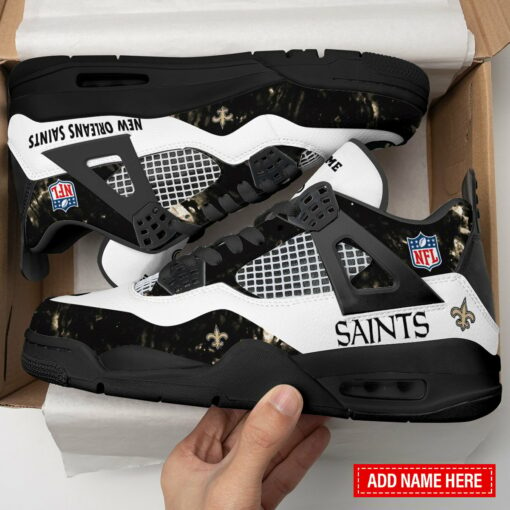 New Orleans Saints Personalized AJ4 Sneaker BGAJ4S362