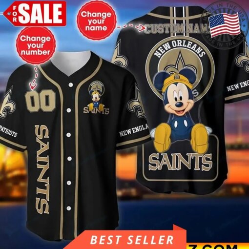 New Orleans Saints Personalized Baseball Jersey BG815