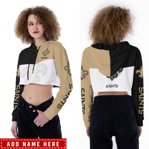 New Orleans Saints Personalized Combo Croptop Hoodie And Leggings AZCLG086+AZC2CHD086