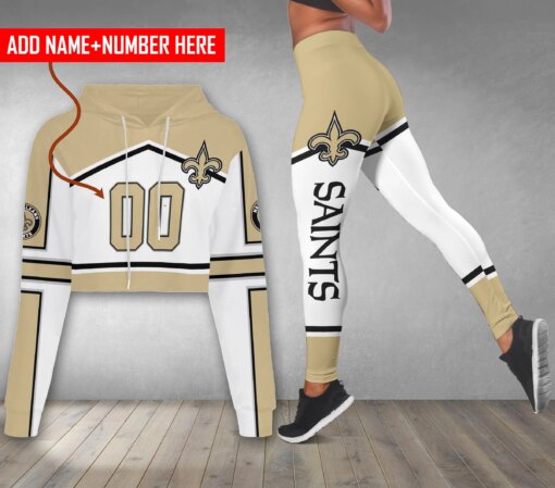 New Orleans Saints Personalized Combo Croptop Hoodie And Leggings AZCLG125+AZC2CHD125