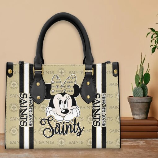 New Orleans Saints Personalized Leather Hand Bag BBLTHB444