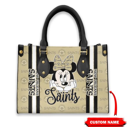 New Orleans Saints Personalized Leather Hand Bag BBLTHB444