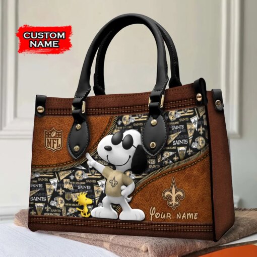 New Orleans Saints Personalized Leather Hand Bag BBLTHB558