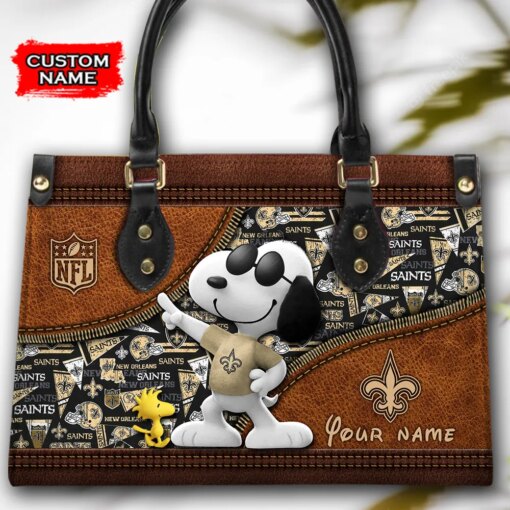 New Orleans Saints Personalized Leather Hand Bag BBLTHB558