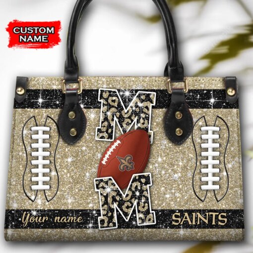 New Orleans Saints Personalized Leather Hand Bag BBLTHB590