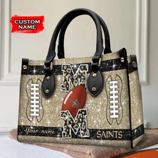 New Orleans Saints Personalized Leather Hand Bag BBLTHB590