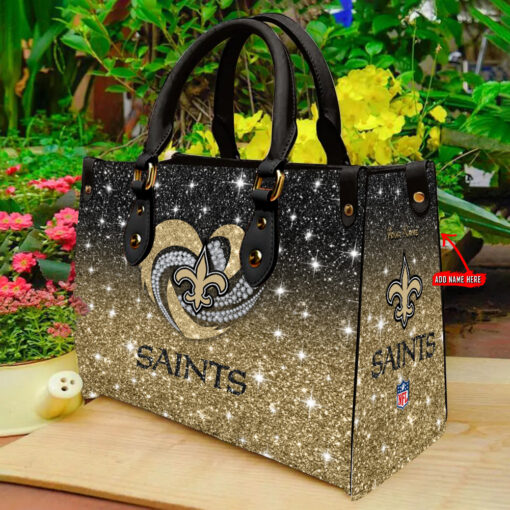 New Orleans Saints Personalized Leather Hand Bag BBLTHB703