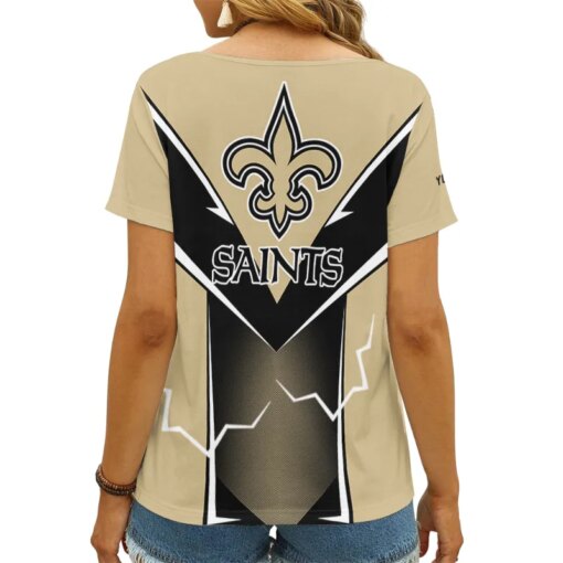 New Orleans Saints Personalized V-neck Women T-shirt AGC60