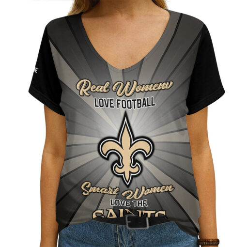 New Orleans Saints Personalized V-neck Women T-shirt AGC67