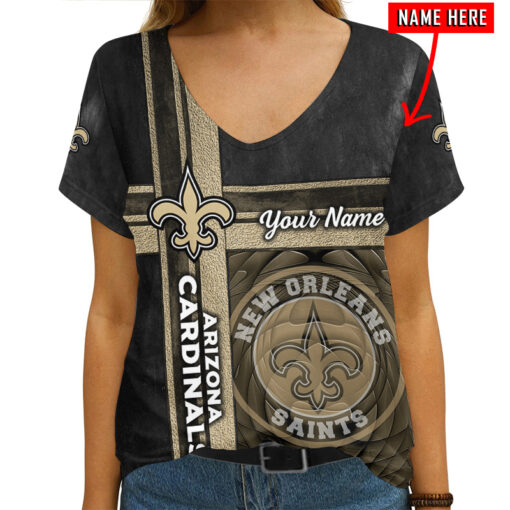 New Orleans Saints Personalized V-neck Women T-shirt AGC72