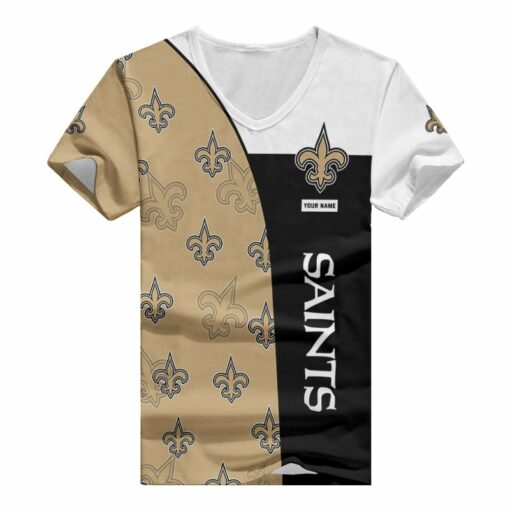 New Orleans Saints Personalized V-neck Women T-shirt BG902