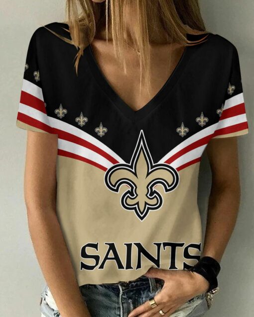 New Orleans Saints V-neck Women T-shirt