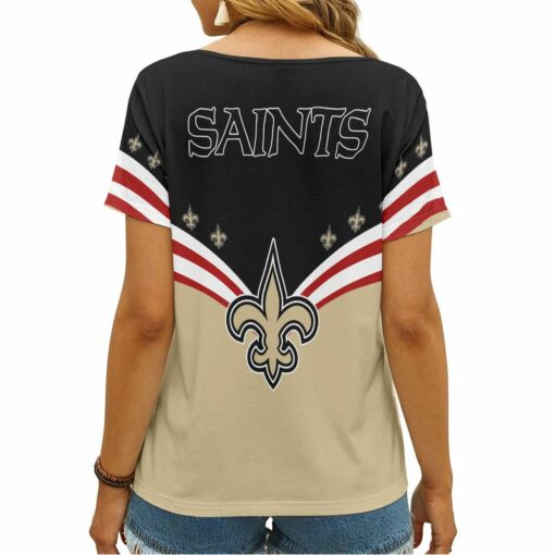 New Orleans Saints V-neck Women T-shirt