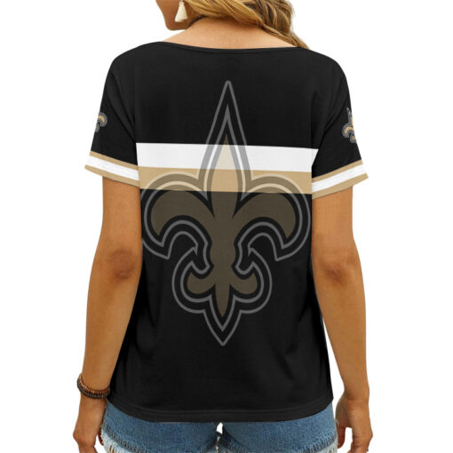 New Orleans Saints V-neck Women T-shirt AGCWTS173