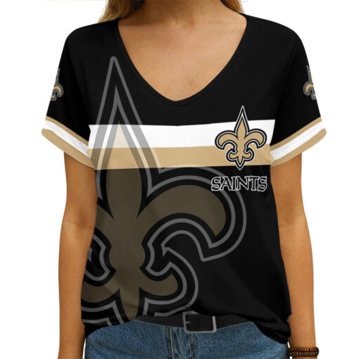 New Orleans Saints V-neck Women T-shirt AGCWTS173