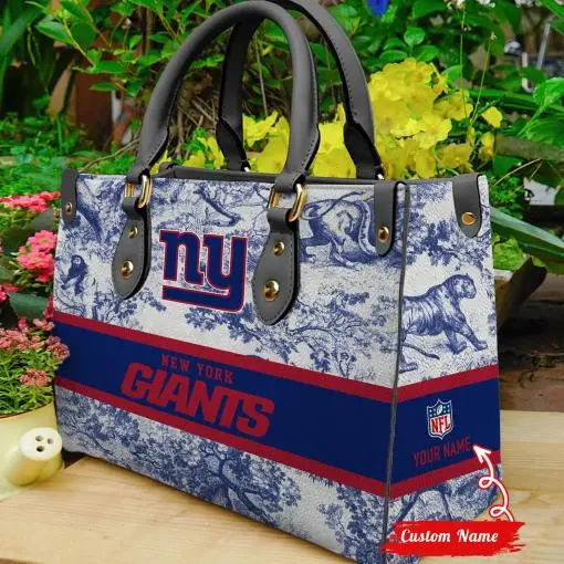 New York Giants Personalized Leather Hand Bag BB313