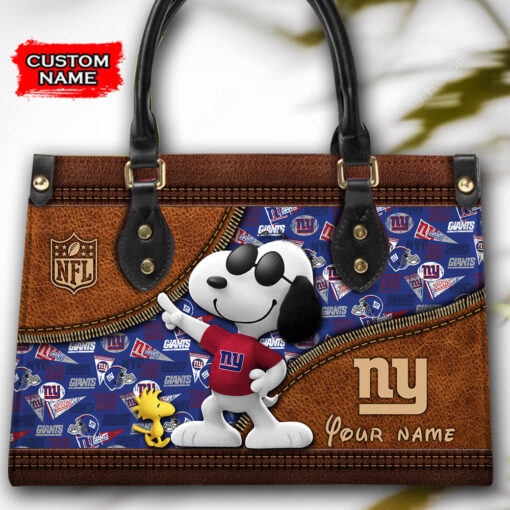 New York Giants Personalized Leather Hand Bag BBLTHB559