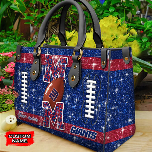 New York Giants Personalized Leather Hand Bag BBLTHB591