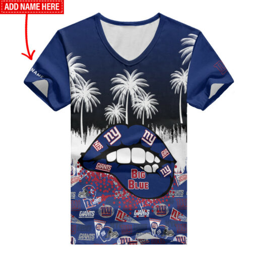 New York Giants Personalized Summer V-neck Women T-shirt BG356