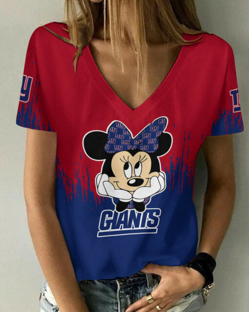 New York Giants Personalized Summer V-neck Women T-shirt BG48